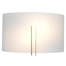 Load image into Gallery viewer, Access Lighting Prong 2 Light Brushed Steel with Sconce White Shade 20447-BS/WHT