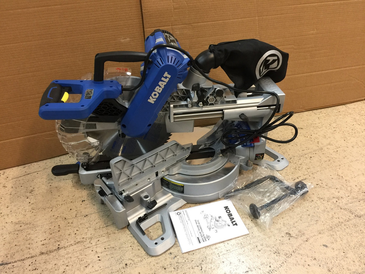 Kobalt 12 compact sliding sales dual bevel miter saw