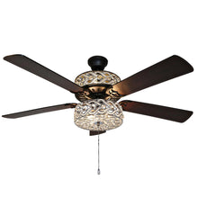 Load image into Gallery viewer, River of Goods Gracie Grand 52" Silver with Clear Crystal LED Ceiling Fan 20076