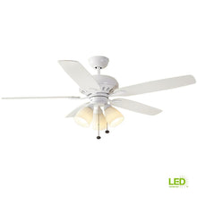 Load image into Gallery viewer, Hampton Bay Rockport 52 in. LED Matte White Ceiling Fan 1001673210