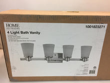 Load image into Gallery viewer, HDC 15344 4-Light Chrome Bath Vanity Light with Etched White Glass 1001823271