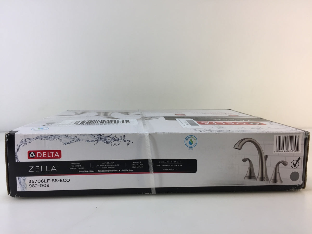Delta 35706LFSSECO Zella 8" Widespread 2Handle Bath Faucet Brushed NT Electronics LLC