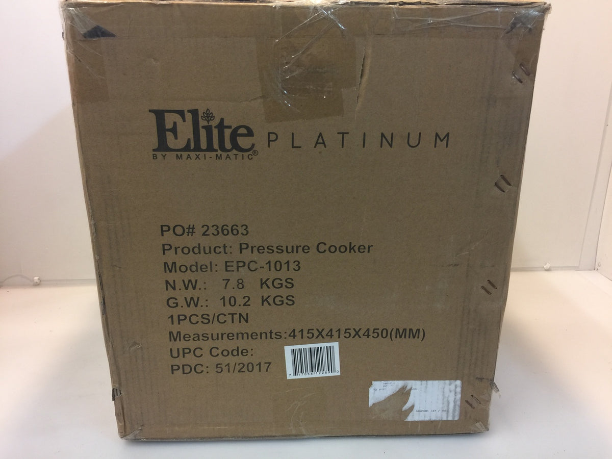 Elite Platinum EPC-1013OR 10-Qt. Electric Pressure Cooker, Orange 
