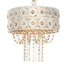 Load image into Gallery viewer, River of Goods 1-Light Champagne Chandelier with Jeweled Blossoms Shade 15027