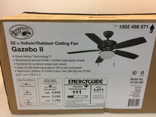 Load image into Gallery viewer, Hampton Bay Gazebo 52" LED Indoor/Outdoor Weathered Bronze Ceiling Fan YG188-WB