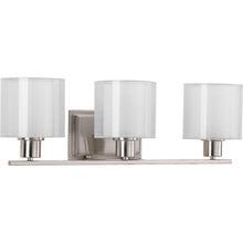 Load image into Gallery viewer, Progress Lighting Invite 3-Light Brushed Nickel Bathroom Vanity Ligh P2079-09