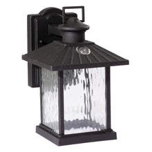 Load image into Gallery viewer, Hampton Bay Lumsden 7" Black Outdoor Integrated LED Wall Lantern 1001376092