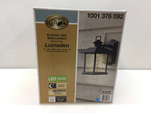 Load image into Gallery viewer, Hampton Bay Lumsden 7" Black Outdoor Integrated LED Wall Lantern 1001376092