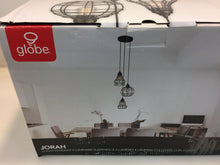 Load image into Gallery viewer, Globe Electric 65624 Jorah 3-Light Oil-Rubbed Bronze Cage Cluster Pendant