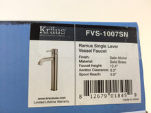 Load image into Gallery viewer, Kraus FVS-1007CH Ramus Single Lever Vessel Bathroom Faucet Chrome
