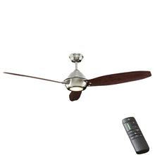 Load image into Gallery viewer, Home Decorators Aero Breeze 60" LED In/Outdoor Brushed Nickel Ceiling Fan 51591I