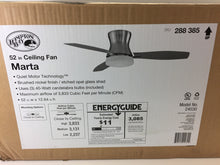 Load image into Gallery viewer, Hampton Bay 24030 Marta 52" Indoor Brushed Nickel Ceiling Fan 288385