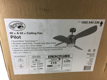 Load image into Gallery viewer, Hampton Bay 34313 Pilot 60" 52" Indoor Brushed Nickel Ceiling Fan 1002545239