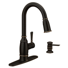 Load image into Gallery viewer, MOEN 87791BRB Noell Sprayer Kitchen Faucet, Mediterranean Bronze 1002148010