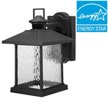 Load image into Gallery viewer, Hampton Bay Lumsden Black LED Motion Sensor Wall Mount Lantern 1000001784
