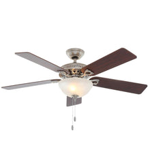 Load image into Gallery viewer, Hunter 53058 Astoria 52" Indoor Brushed Nickel Ceiling Fan with Light Kit
