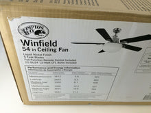 Load image into Gallery viewer, Hampton Bay AG804-LN Winfield 54 in. Liquid Nickel Ceiling Fan 247343