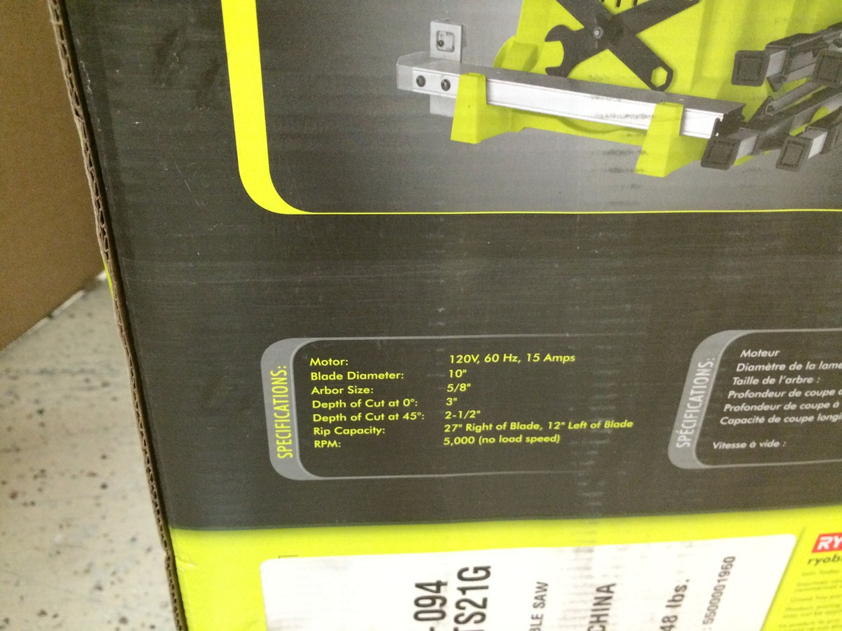 Ryobi RTS21G 10 in. Portable Table Saw with Quick Stand NT