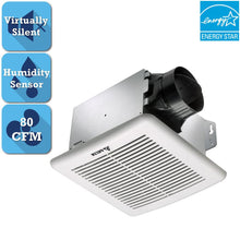Load image into Gallery viewer, Delta GBR80H Breez GreenBuilder G2 Series 80 CFM Ceiling Bathroom Exhaust Fan
