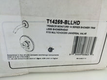 Load image into Gallery viewer, Delta T14259-BLLHD Trinsic Monitor 14Series Shower Trim Less Shower Head Black