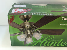 Load image into Gallery viewer, Hunter 53078 Beacon Hill 42" Indoor Antique Brass Ceiling Fan