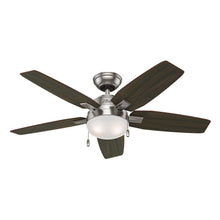 Load image into Gallery viewer, Hunter 59177 Antero 46" Indoor Brushed Nickel Ceiling Fan w/ Light 1001249420