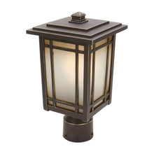 Load image into Gallery viewer, Home Decorators Port Oxford 1-Light Oil-Rubbed Chestnut Post Mount Lantern 23116