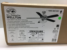 Load image into Gallery viewer, Hampton Bay Wellton 54 in LED Brushed Nickel DC Motor Ceiling Fan AM588-BN