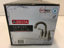 Load image into Gallery viewer, Delta 25766LF-SP Sawyer Spotshield Brushed Nickel 4" Centerset Bath Sink Faucet
