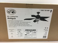 Load image into Gallery viewer, Hampton Bay Antigua Plus 56 in. LED Indoor Oil Rubbed Bronze Ceiling Fan 91140