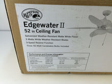 Load image into Gallery viewer, Hampton Bay YG115-MWH Edgewater II 52" Matte White Ceiling Fan 593560