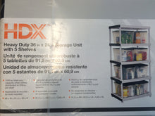 Load image into Gallery viewer, HDX 72 in. H x 36 in. W x 24 in. D 5 Shelf Plastic Ventilated Storage Shelving