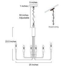 Load image into Gallery viewer, LNC Home Modern French Parlor Chandelier Black A03600
