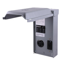 Load image into Gallery viewer, GE 70 Amp 2-Space 2-Circuit 240-Volt Unmetered RV Outlet Box GE1LU502SS