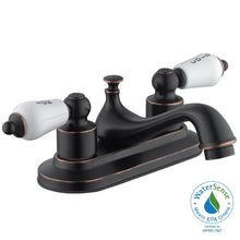 Load image into Gallery viewer, Glacier Bay HD67092W-6227D Teapot 4" Centerset Low-Arc Bathroom Faucet, Bronze