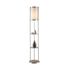 Load image into Gallery viewer, ARTIVA 63 in. Brushed Steel Floor Lamp with Glass Shelf A21040FLN