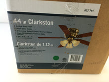 Load image into Gallery viewer, Hampton Bay CF544H-PEH Clarkston 44 in. Ceiling Fan Antique Brass 822744