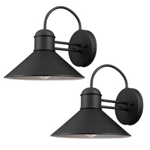 Load image into Gallery viewer, (2-PK) Globe Electric Sebastien 1-Light Black Outdoor Wall Lantern Sconce 44165