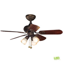 Load image into Gallery viewer, Hampton Bay San Marino 36 in. LED Indoor Oil Rubbed Bronze Ceiling Fan