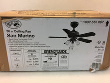 Load image into Gallery viewer, Hampton Bay San Marino 36 in. LED Indoor Oil Rubbed Bronze Ceiling Fan