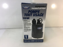 Load image into Gallery viewer, Superior Pump 91330 1/3 HP Submersible Thermoplastic Utility Pump