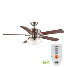 Load image into Gallery viewer, Hampton Bay 91359 Campbell 52" LED Brushed Nickel Ceiling Fan 1002707960