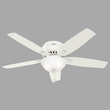 Load image into Gallery viewer, Hunter 53313 Newsome 52" Fresh White Bowl Light Kit Low-Profile Ceiling Fan