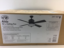 Load image into Gallery viewer, Hampton Bay Alida 52-in Indoor Oil-Rubbed Bronze Ceiling Fan w Remote YG222-ORB