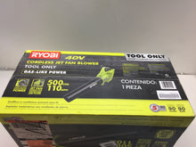 Load image into Gallery viewer, RYOBI RY40406BTL 110 MPH 500 CFM Variable-Speed 40V Li-Ion Cordless Leaf Blower