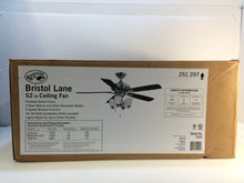 Load image into Gallery viewer, Hampton Bay 14950 Bristol Lane 52 in. Polished Nickel Ceiling Fan 251297