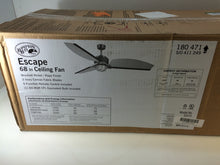 Load image into Gallery viewer, Hampton Bay 34314 Escape 68" Indoor/Outdoor Brushed Nickel Ceiling Fan