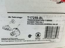 Load image into Gallery viewer, Delta T17259-BL Trinsic 1-Handle Wall Mount Shower Trim Kit in Matte Black