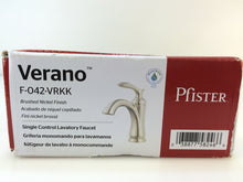 Load image into Gallery viewer, Pfister F-042-VRKK Verano 4" Centerset 1-Handle Bathroom Faucet Brushed Nickel