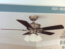 Load image into Gallery viewer, Hampton Bay 68144 Vaurgas 44" LED Indoor Brushed Nickel Ceiling Fan 1001983097